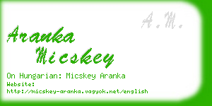 aranka micskey business card